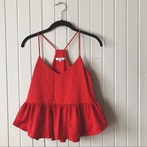 Red Peplum Tank Top